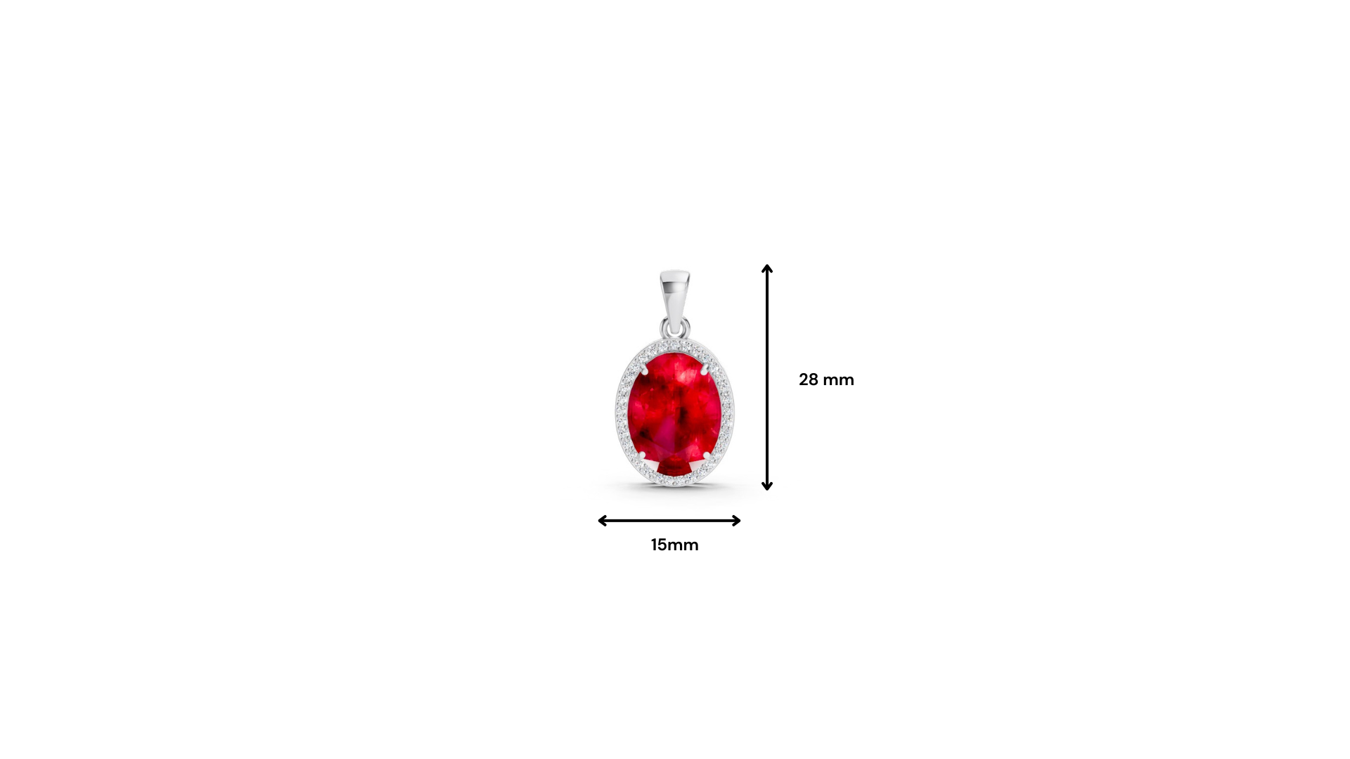 Ruby Oval Halo Pendant