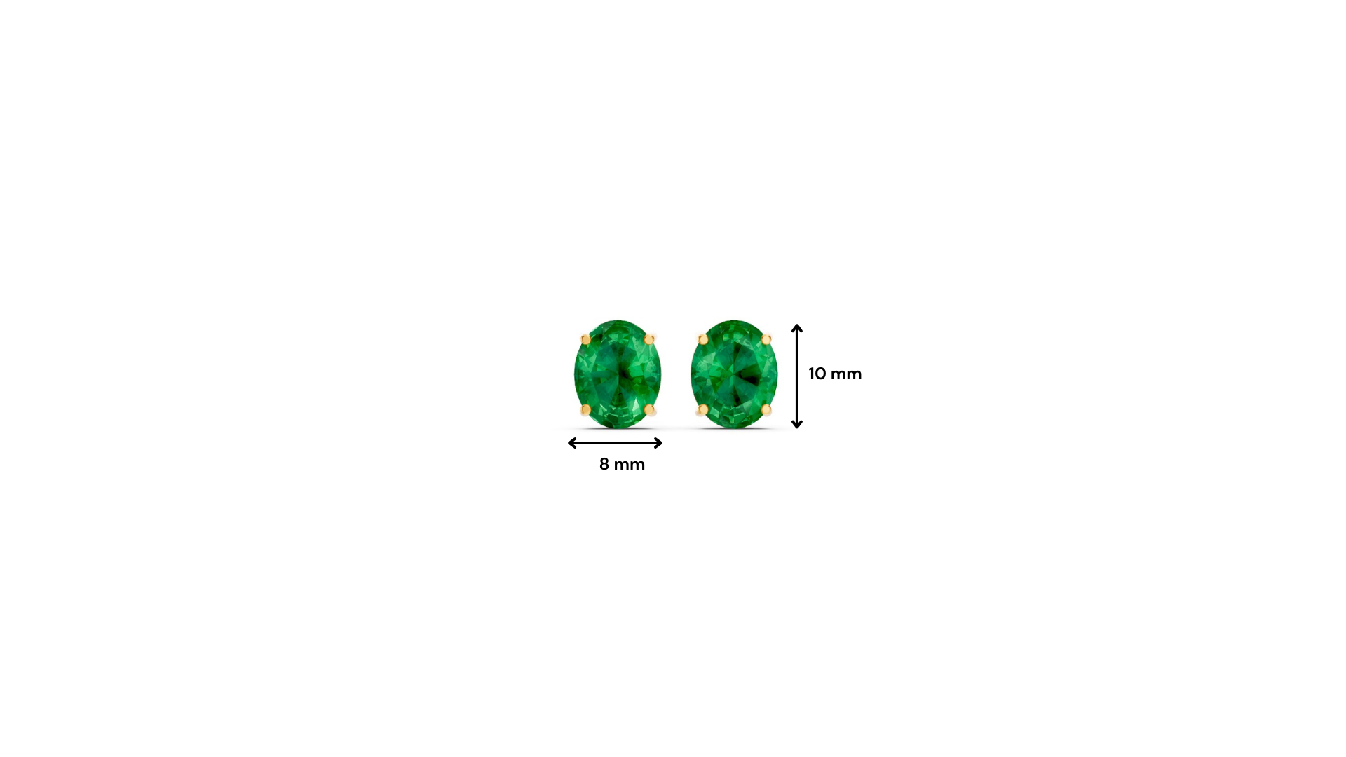 Colombian emerald Diamond Oval Solitaire Stud Earrings