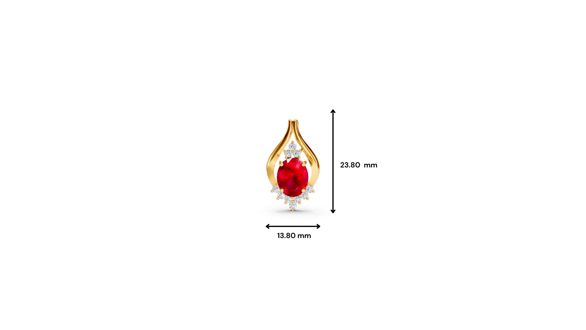 Ruby Oval Pendant with Diamond Accents