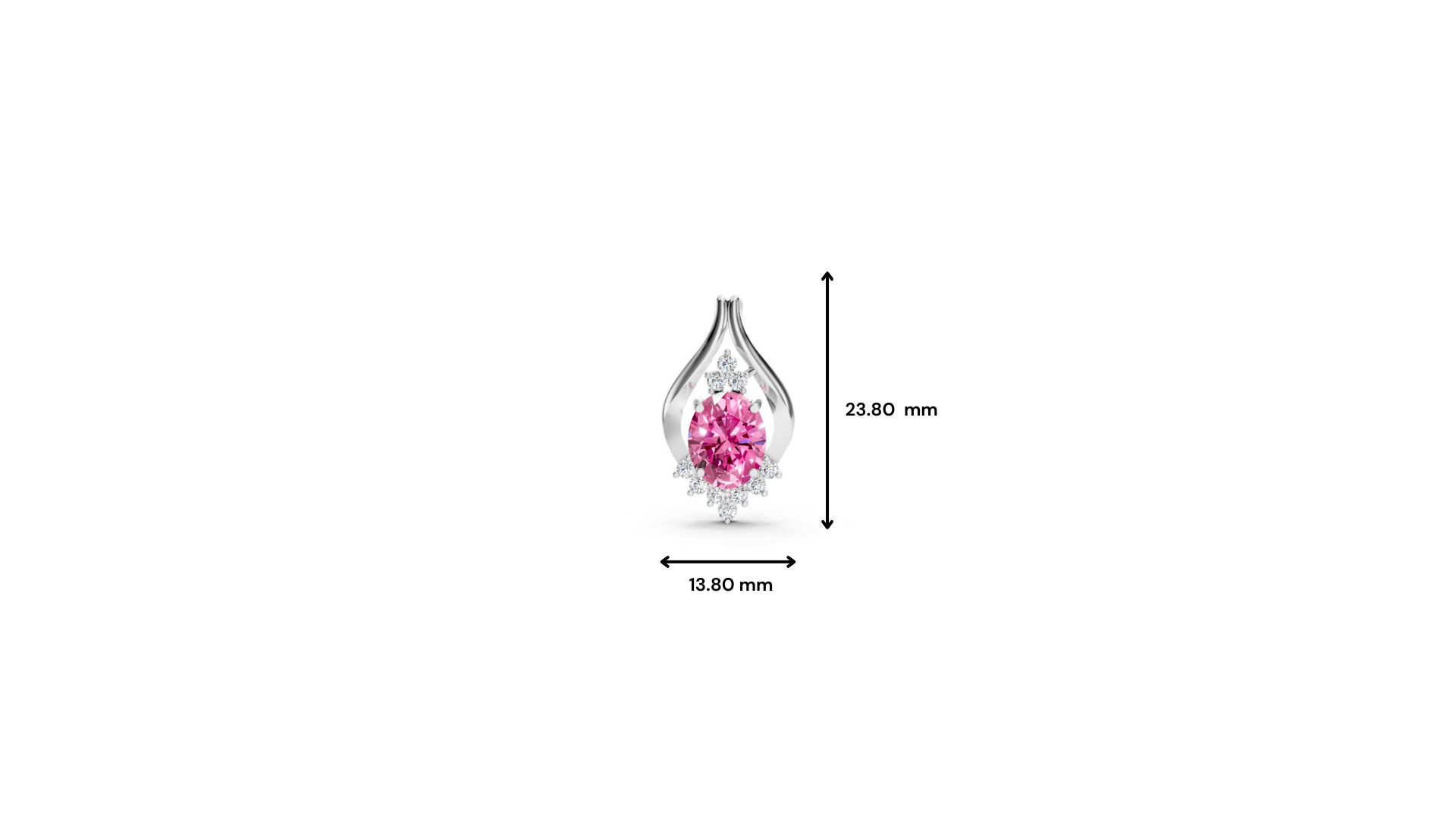 Pink Sapphire Oval Pendant with Diamond Accents