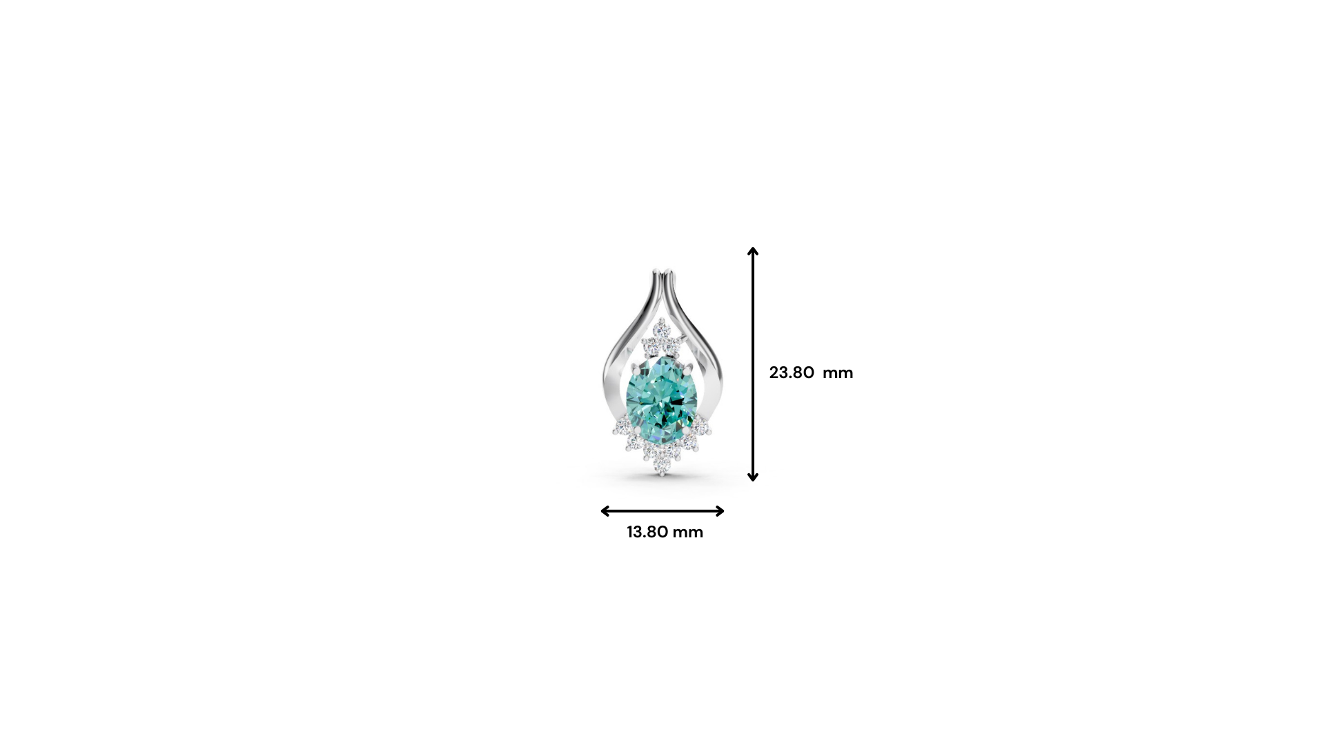 Paraiba Tourmaline Oval Pendant with Diamond Accents