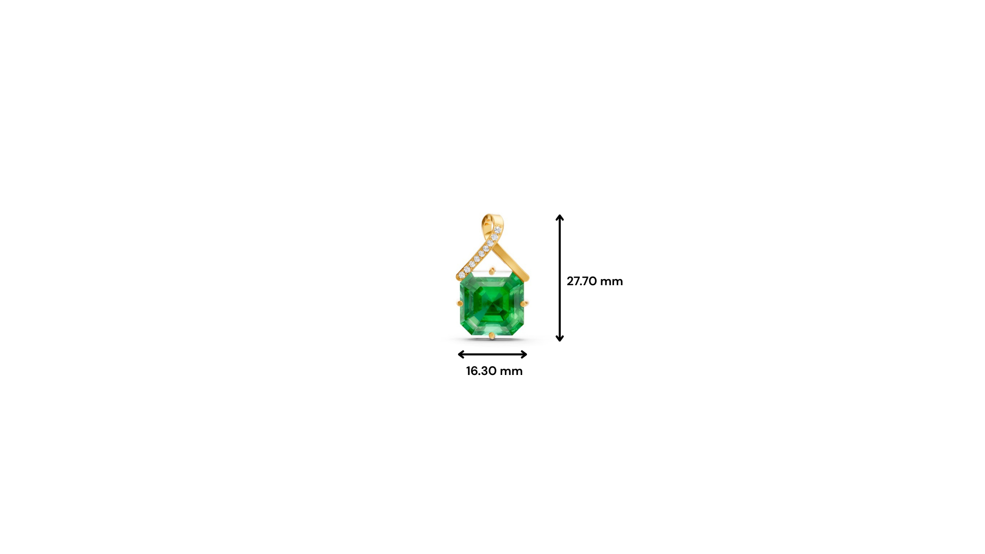 Colombian Emerald Asscher Solitaire Pendant with Diamond Crossover Bail