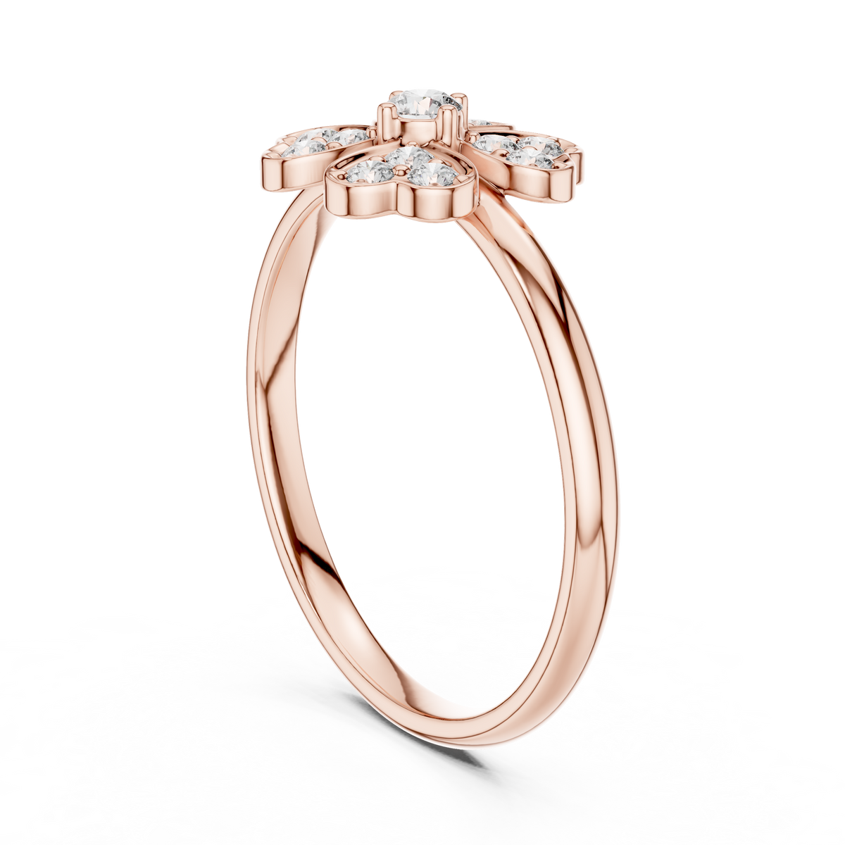 Four Leaf Clover Diamond Ring