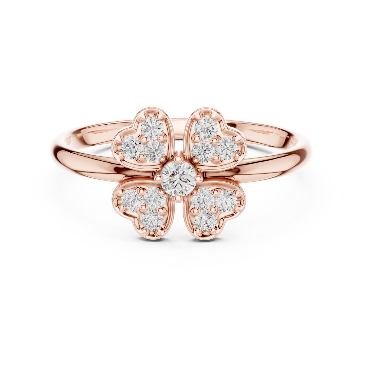 Four Leaf Clover Diamond Ring