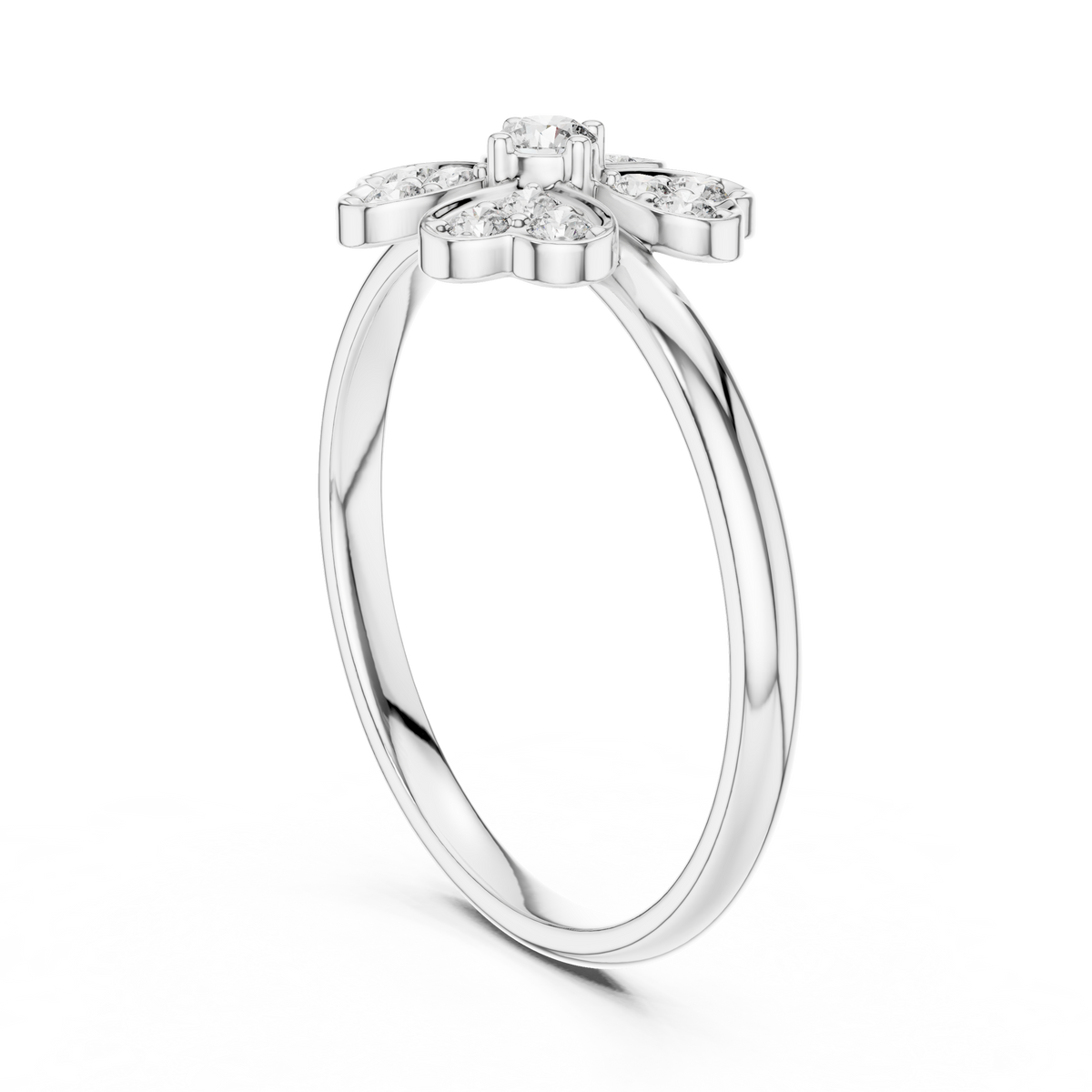 Four Leaf Clover Diamond Ring