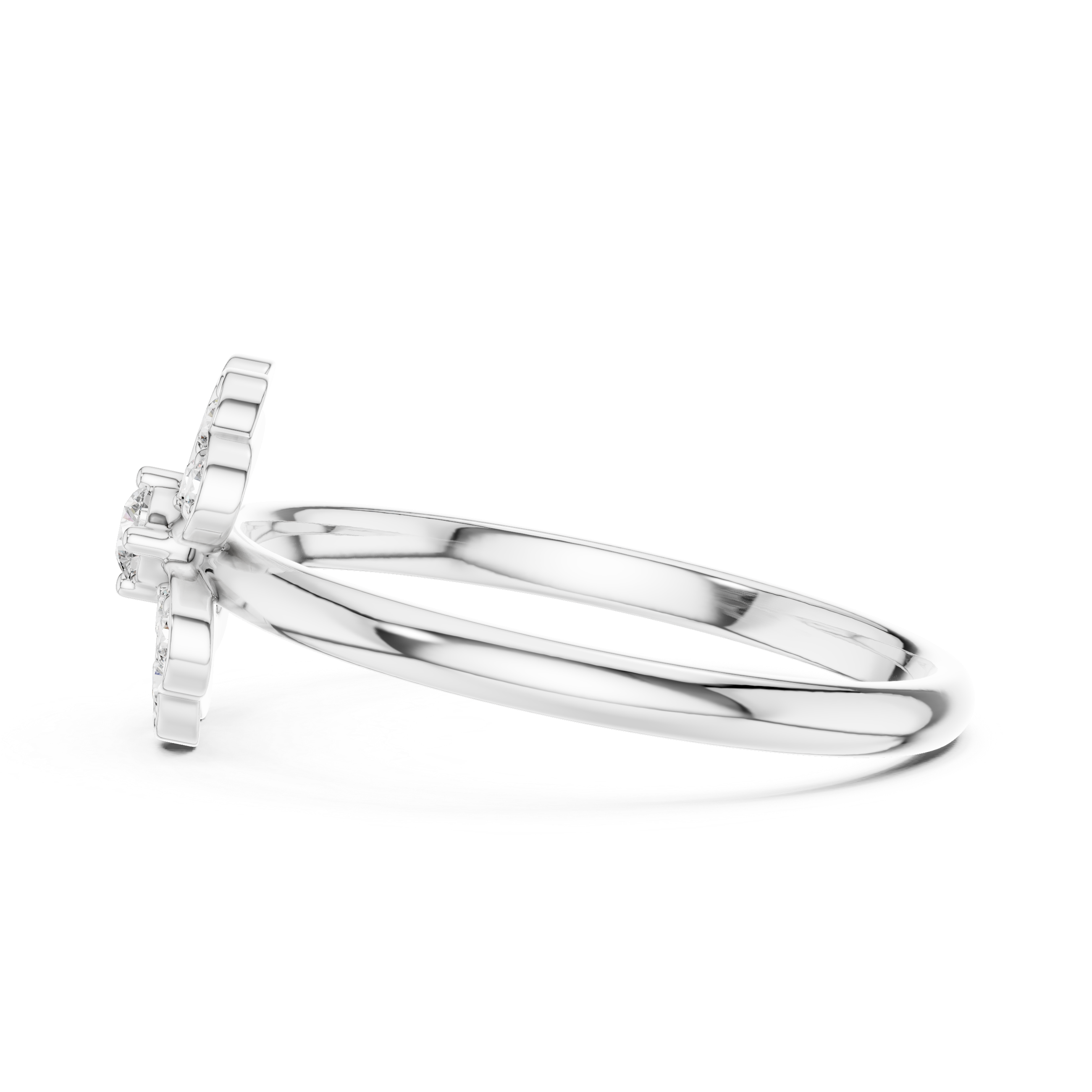 Four Leaf Clover Diamond Ring