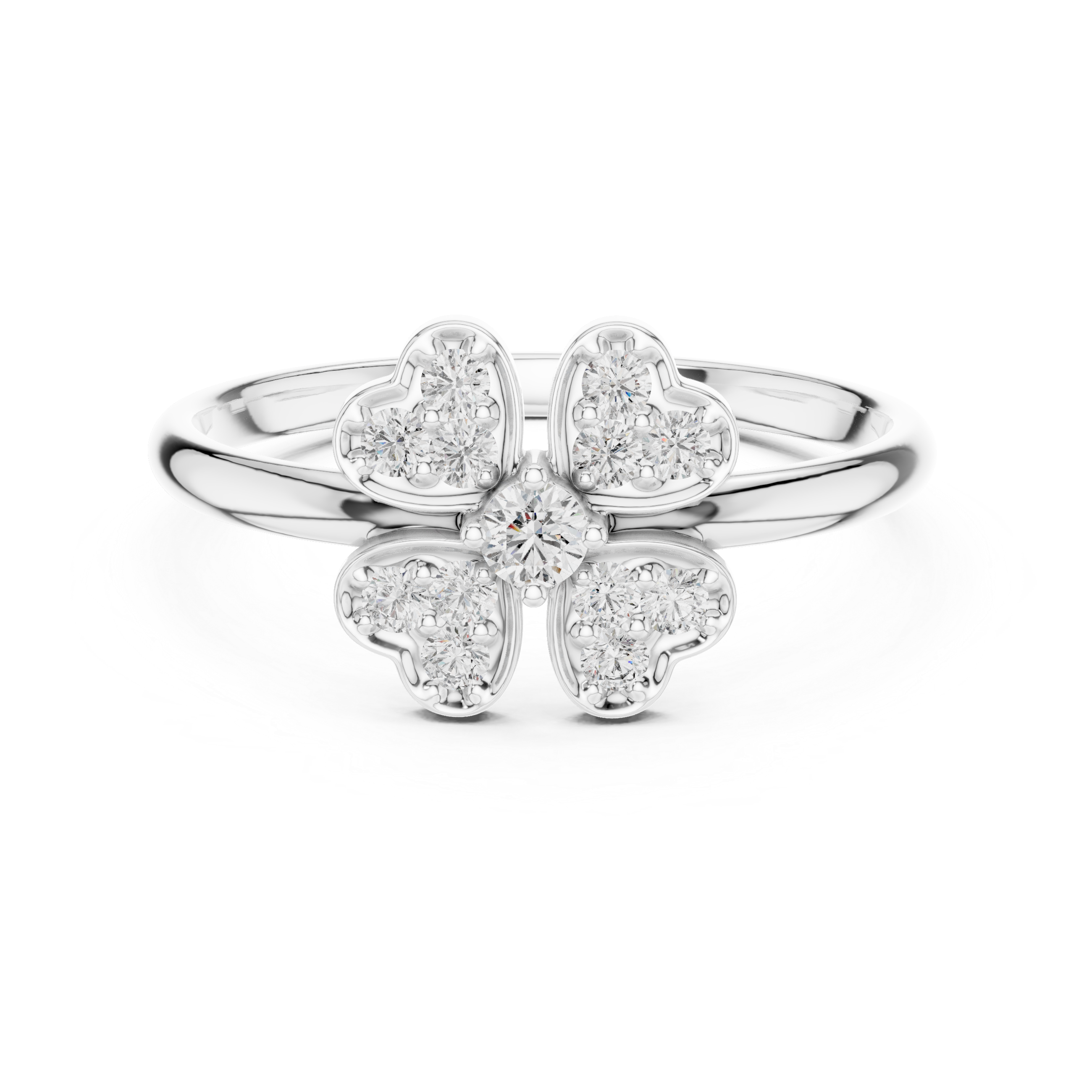 Four Leaf Clover Diamond Ring