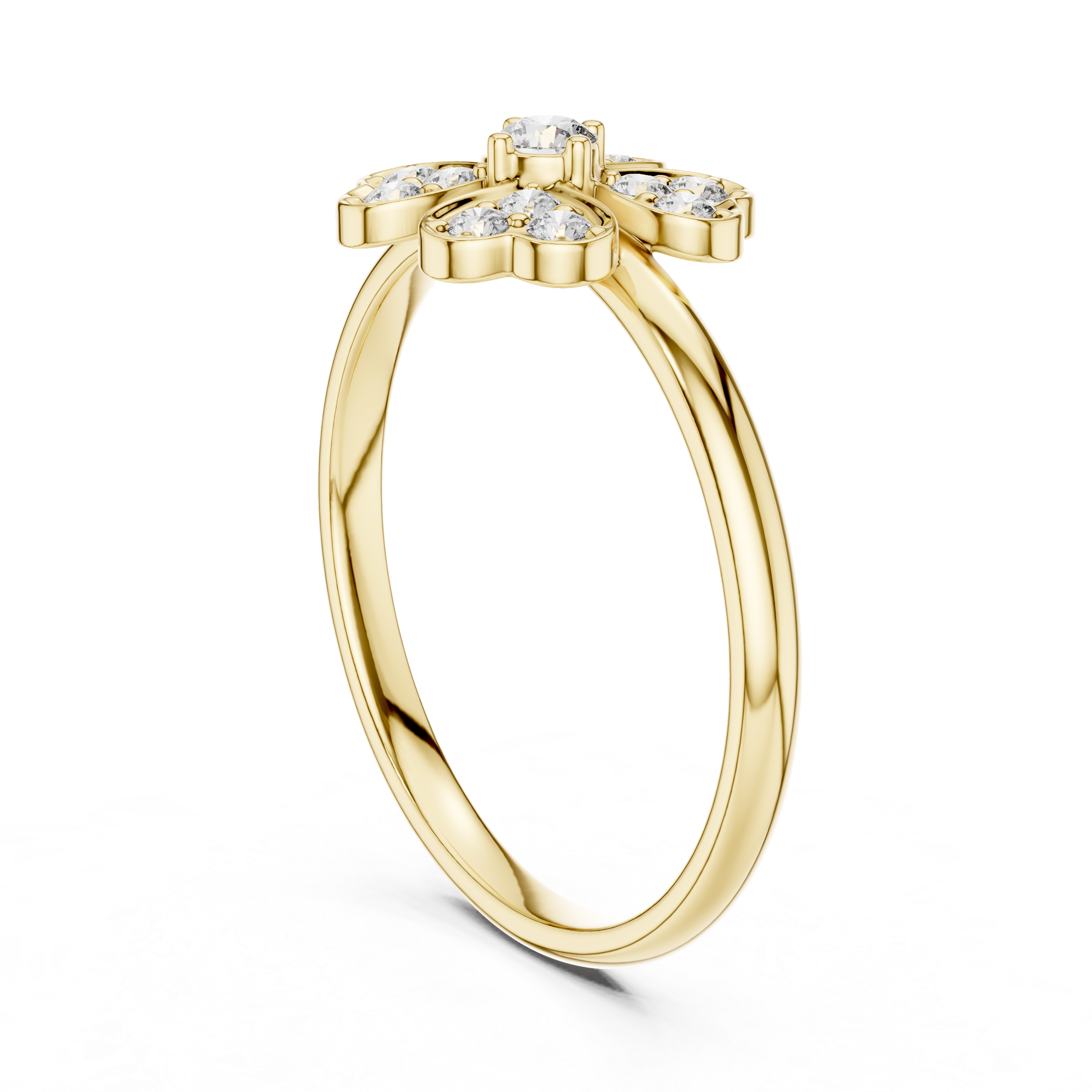 Four Leaf Clover Diamond Ring