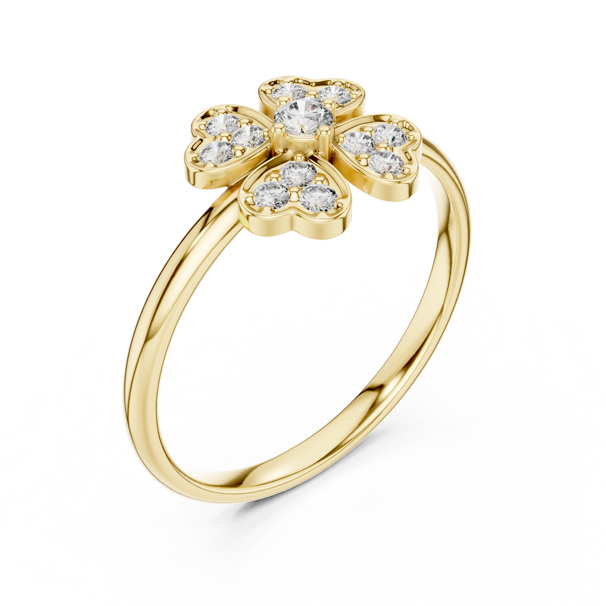 Four Leaf Clover Diamond Ring