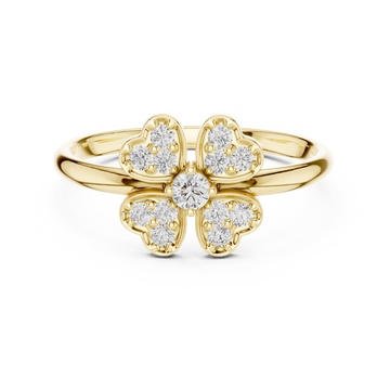 Four Leaf Clover Diamond Ring