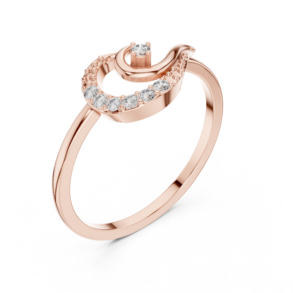 Lunar Wave Diamond Ring