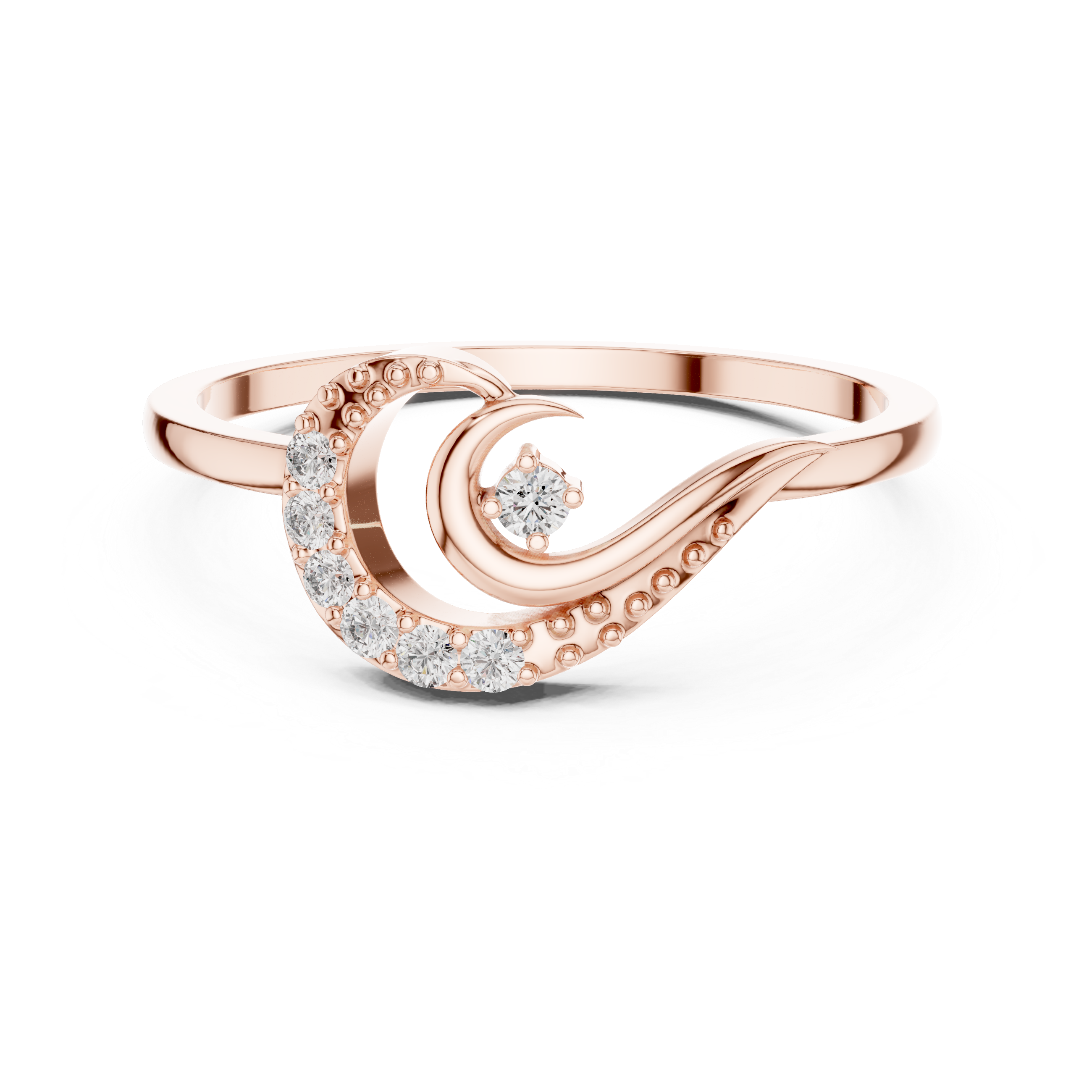 Lunar Wave Diamond Ring