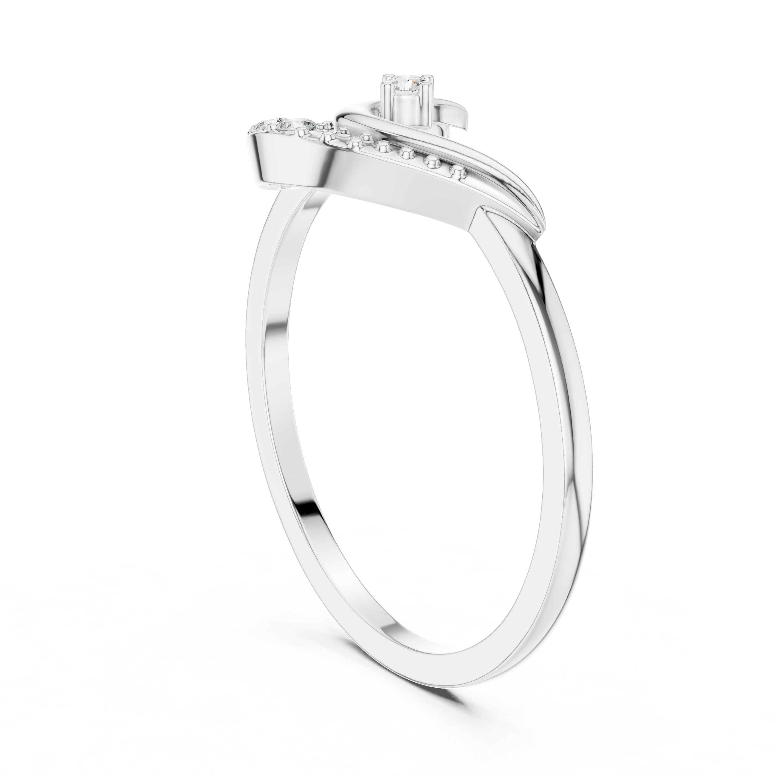 Lunar Wave Diamond Ring