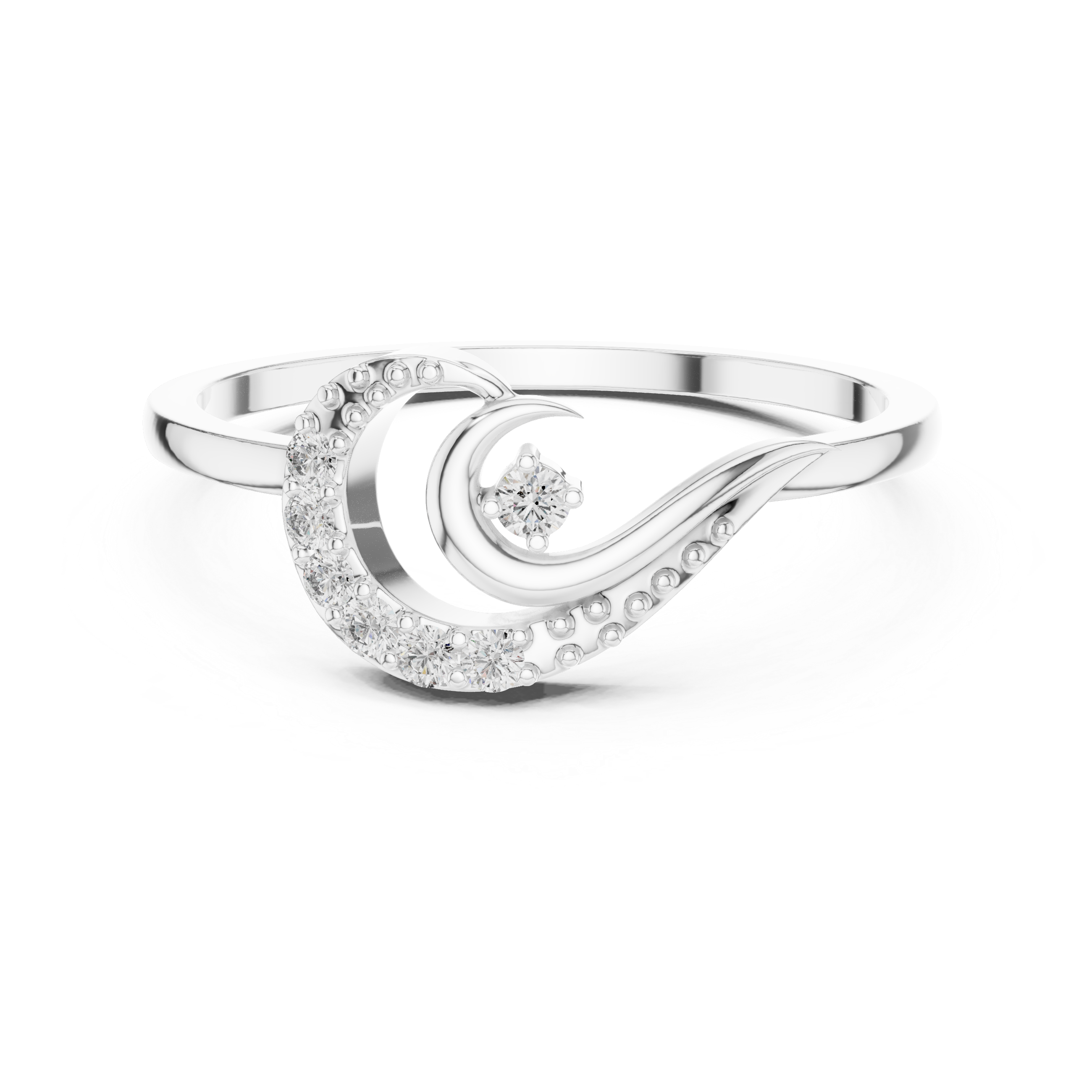 Lunar Wave Diamond Ring