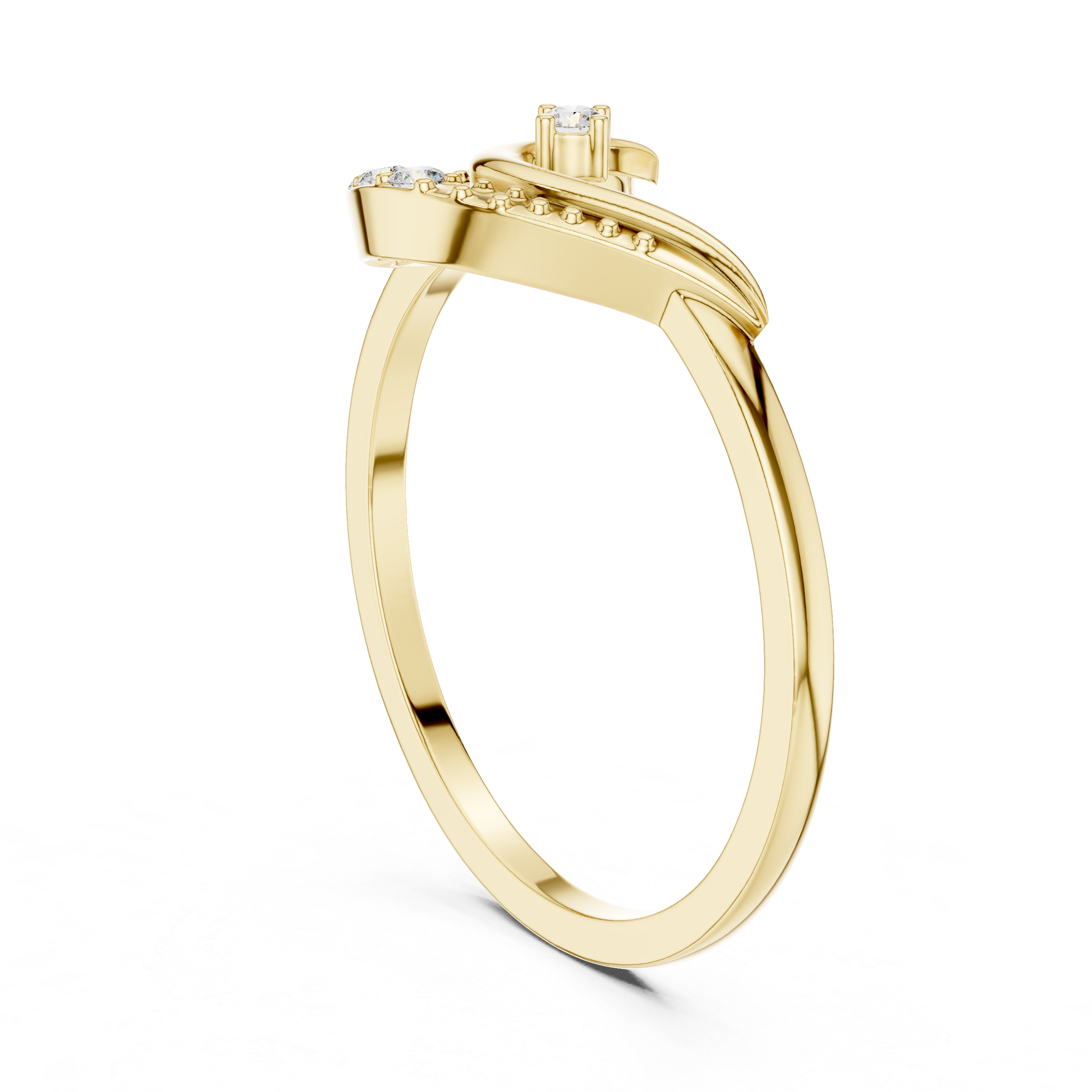 Lunar Wave Diamond Ring