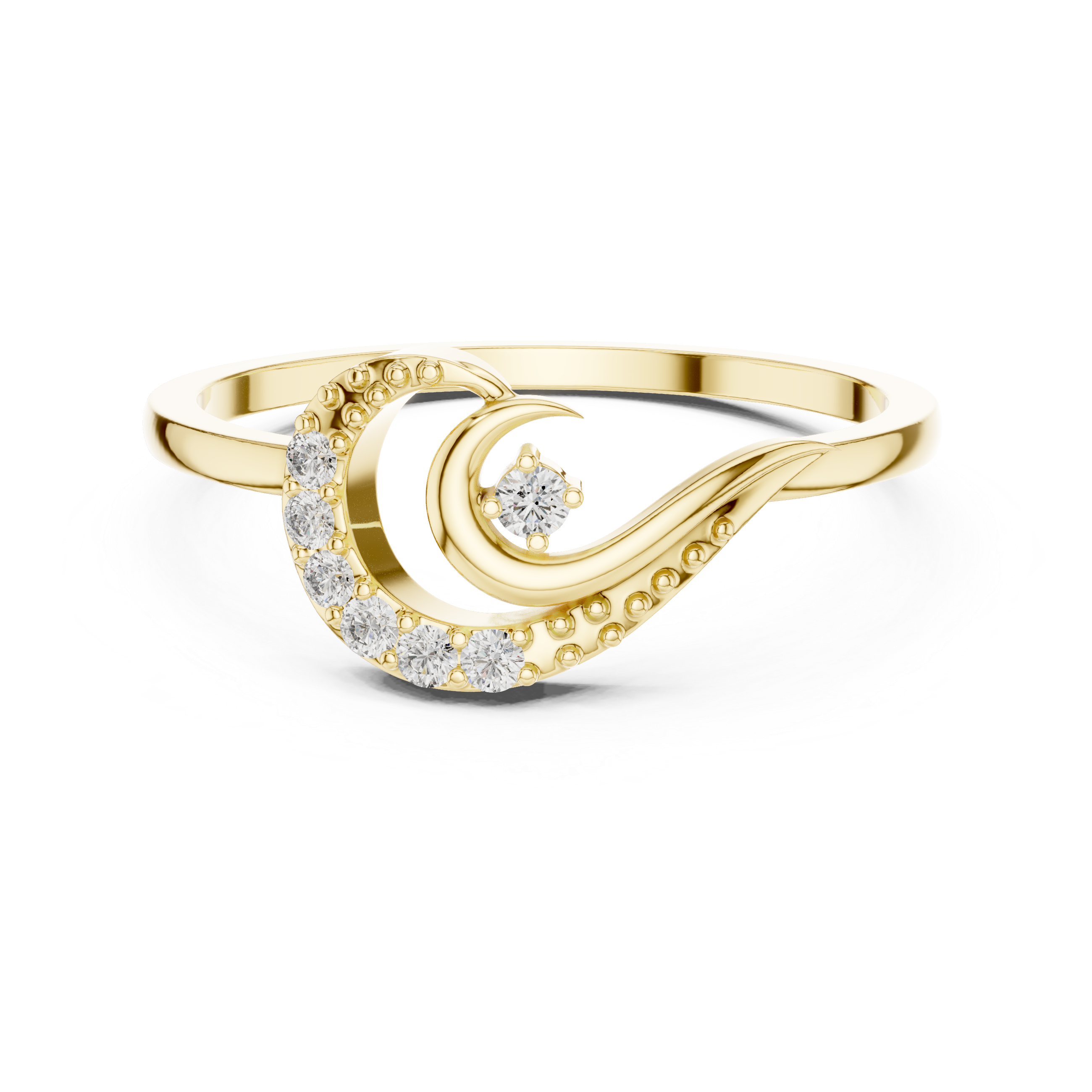 Lunar Wave Diamond Ring