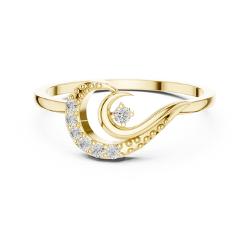 Lunar Wave Diamond Ring