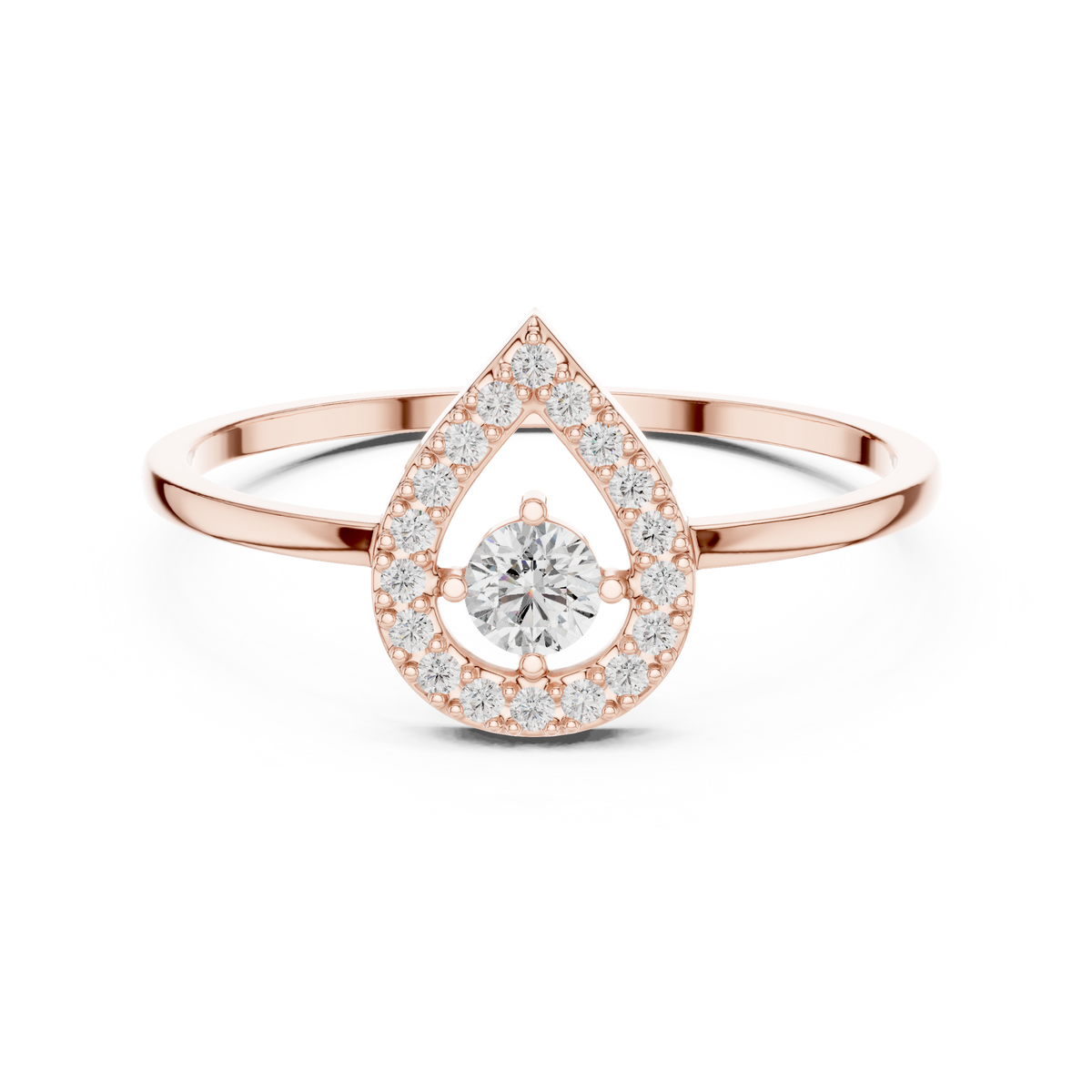 Halo Teardrop Diamond Ring