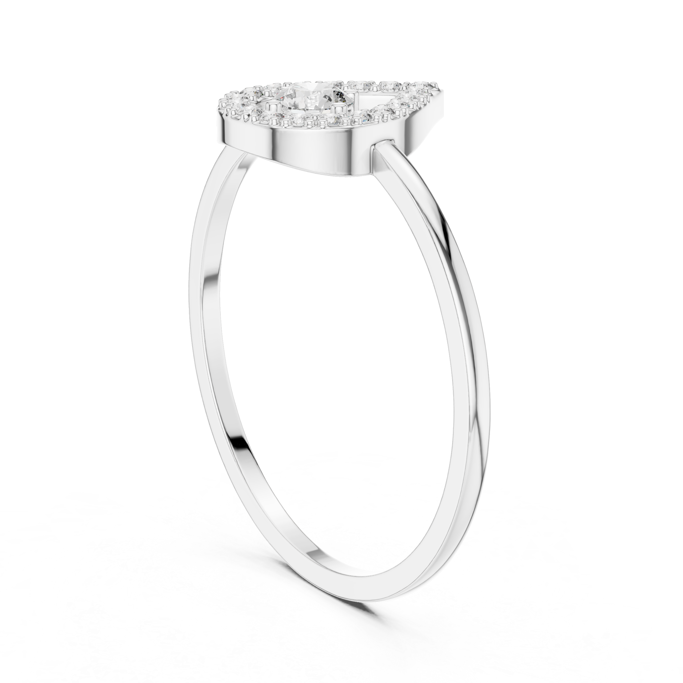 Halo Teardrop Diamond Ring