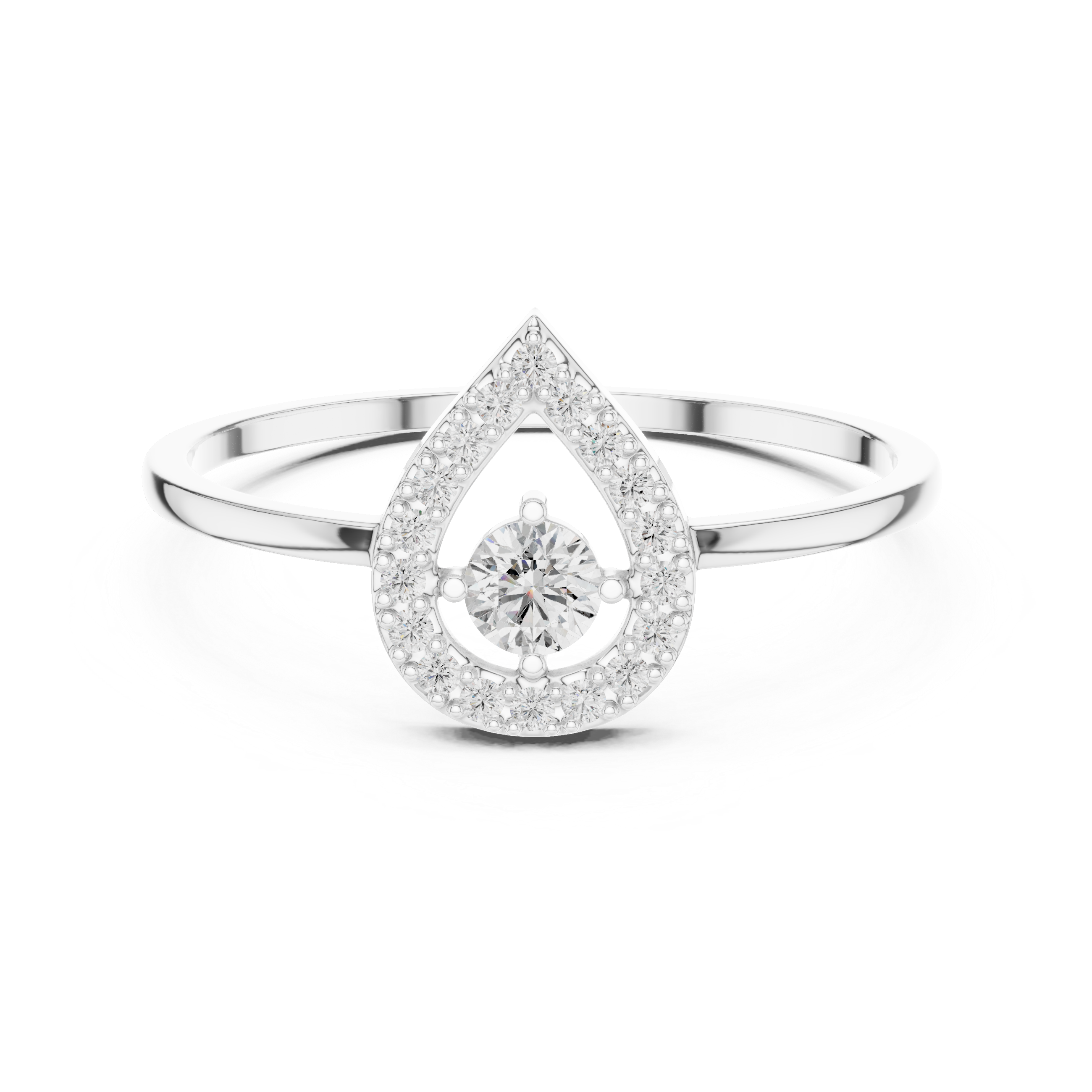 Halo Teardrop Diamond Ring
