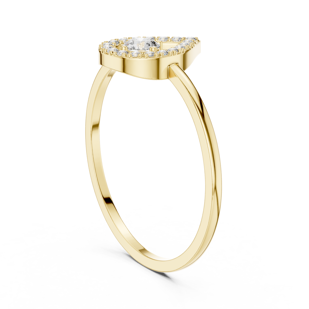Halo Teardrop Diamond Ring