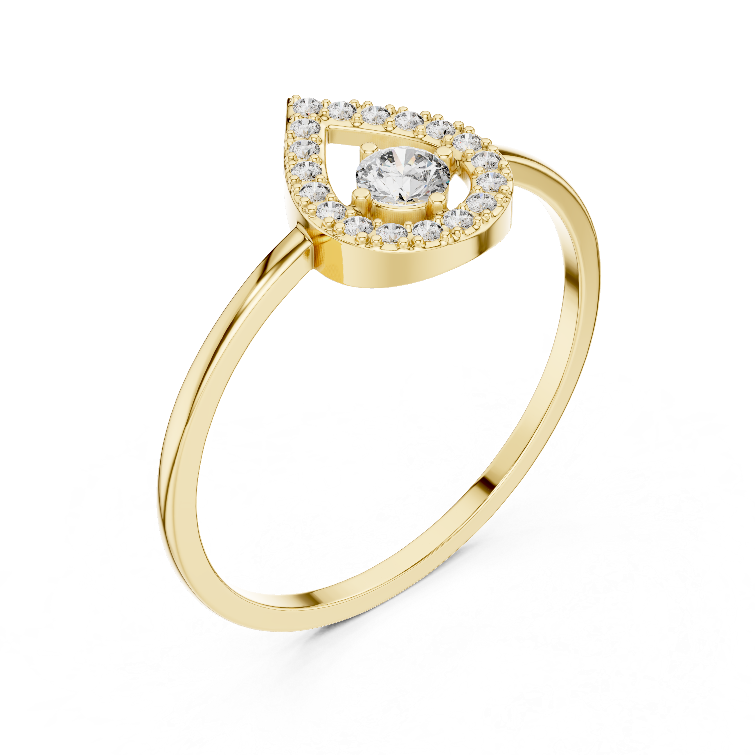 Halo Teardrop Diamond Ring