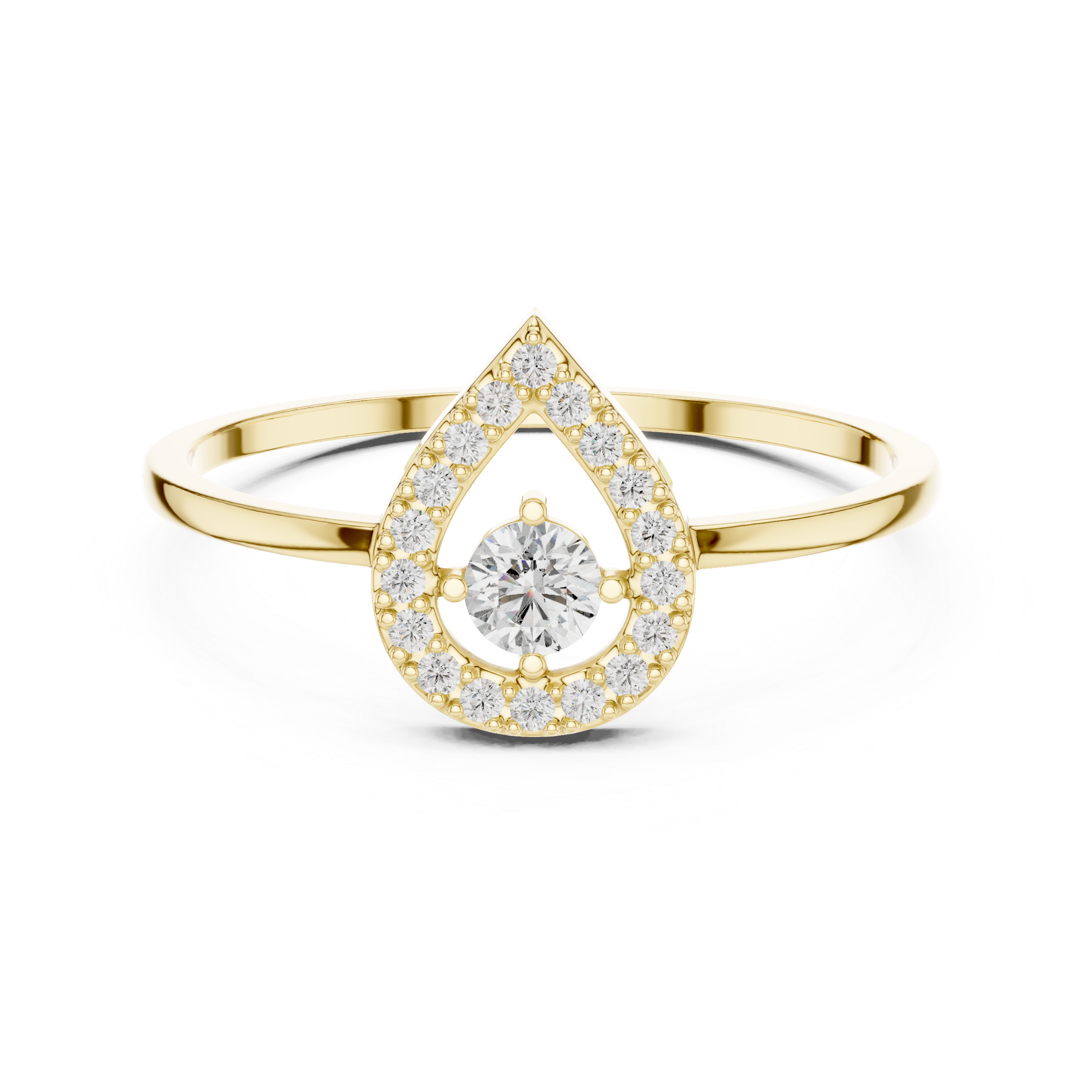 Halo Teardrop Diamond Ring
