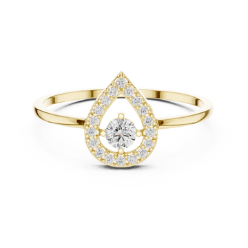 Halo Teardrop Diamond Ring