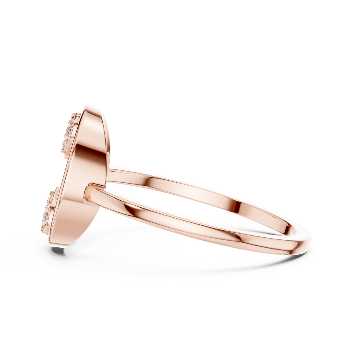 Twin Hearts Diamond Circle Ring