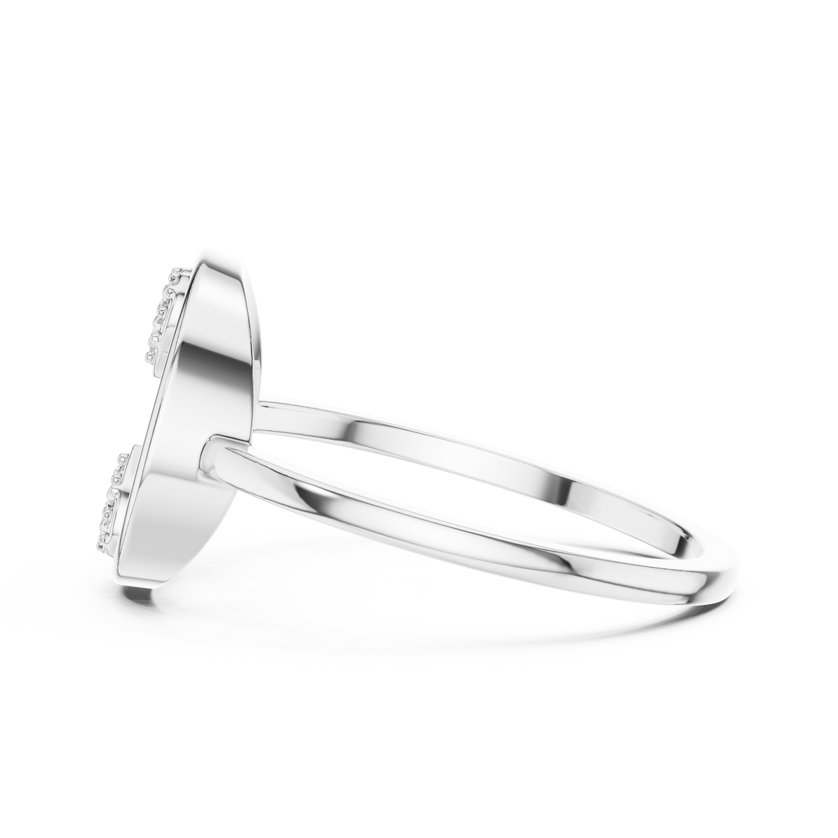 Twin Hearts Diamond Circle Ring