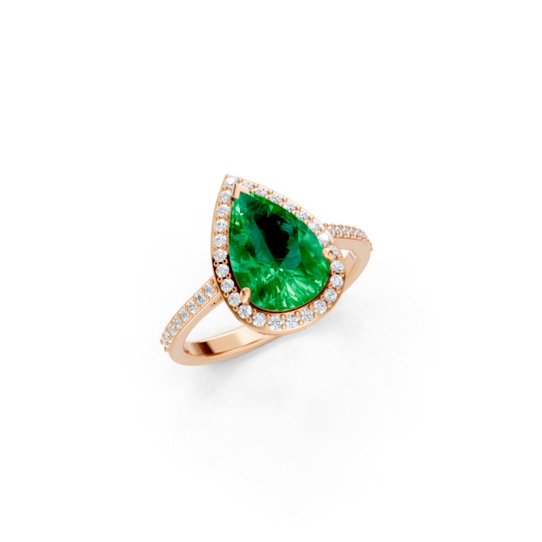 Colombian Emerald Pear Statement Ring