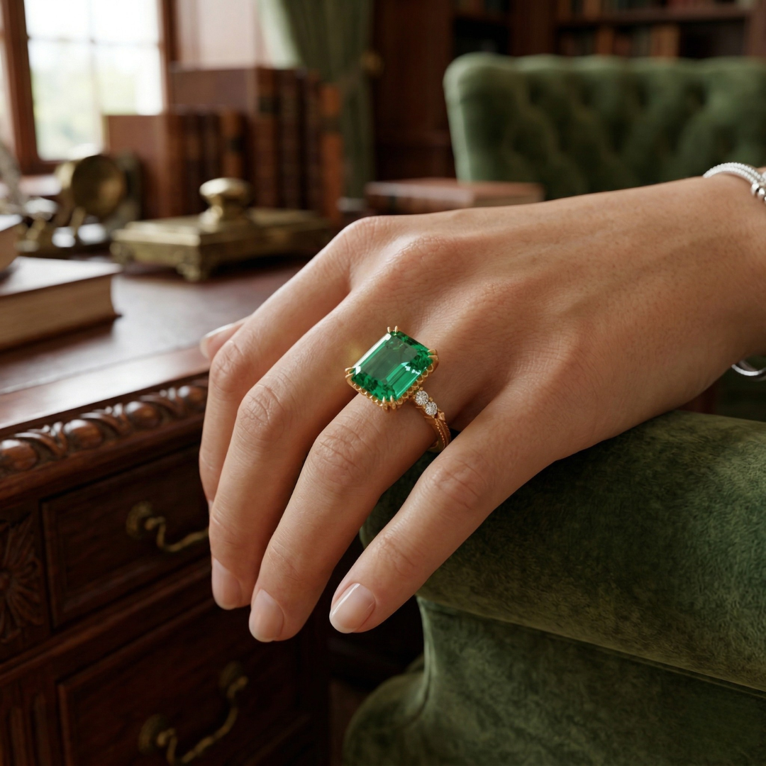 Essential Colombian Emerald Cut Ring