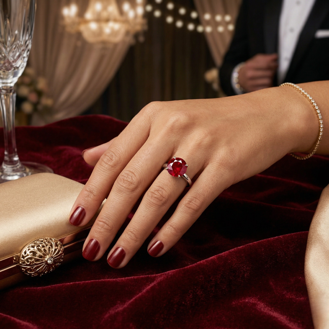 Ruby Round Solitaire Ring