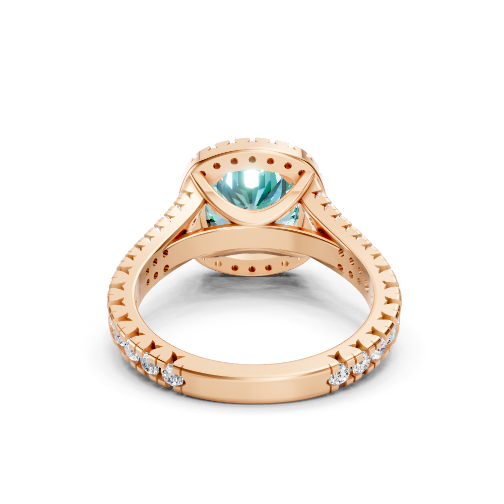 Paraiba Tourmaline Cushion Cut  Halo Ring