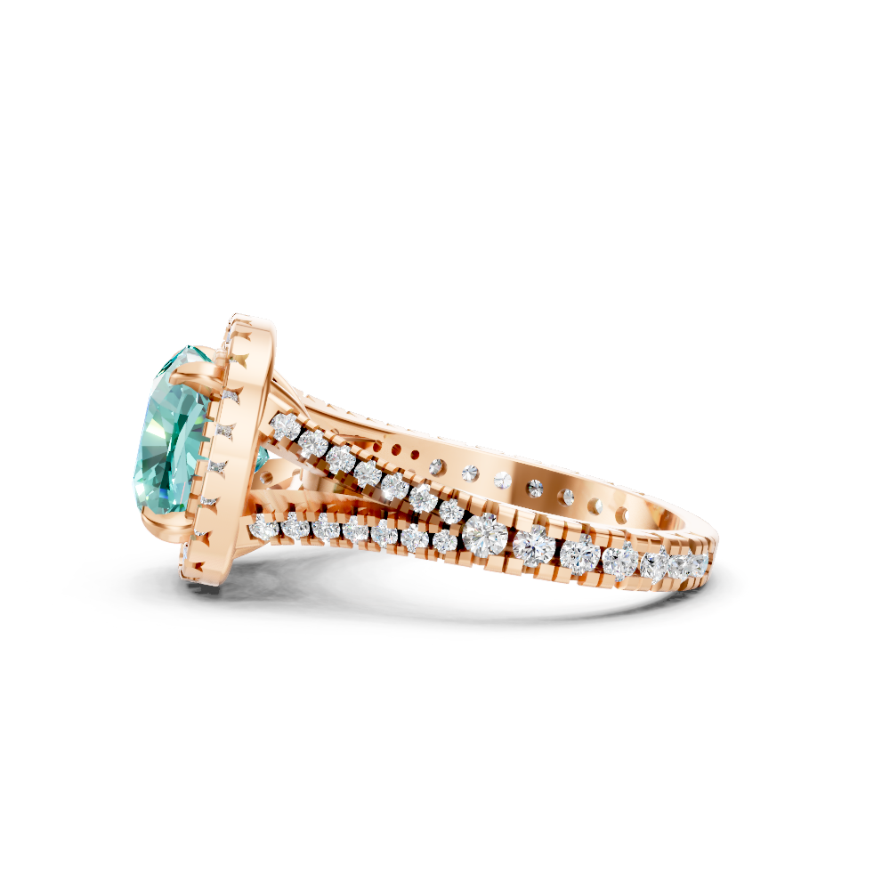 Paraiba Tourmaline Cushion Cut  Halo Ring