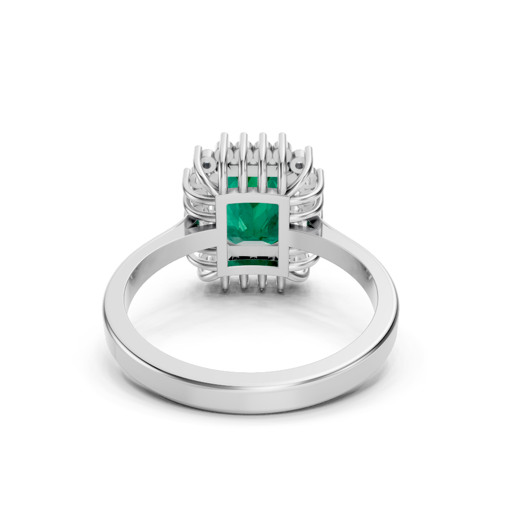 Colombian Emerald Cut Halo Ring