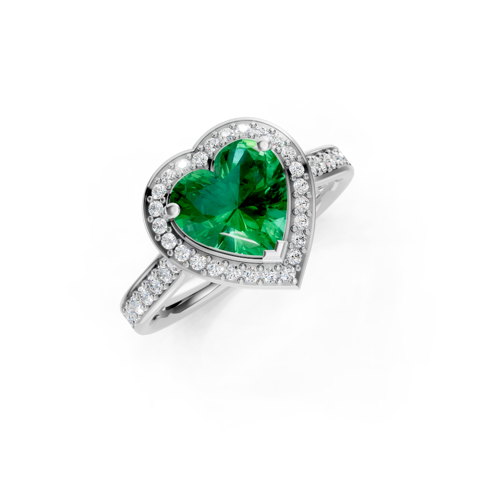 Colombian Emerald Love Heart Ring