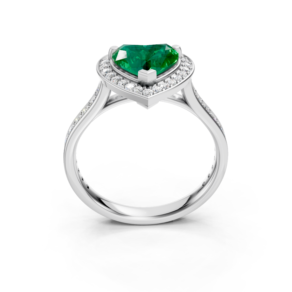 Colombian Emerald Love Heart Ring