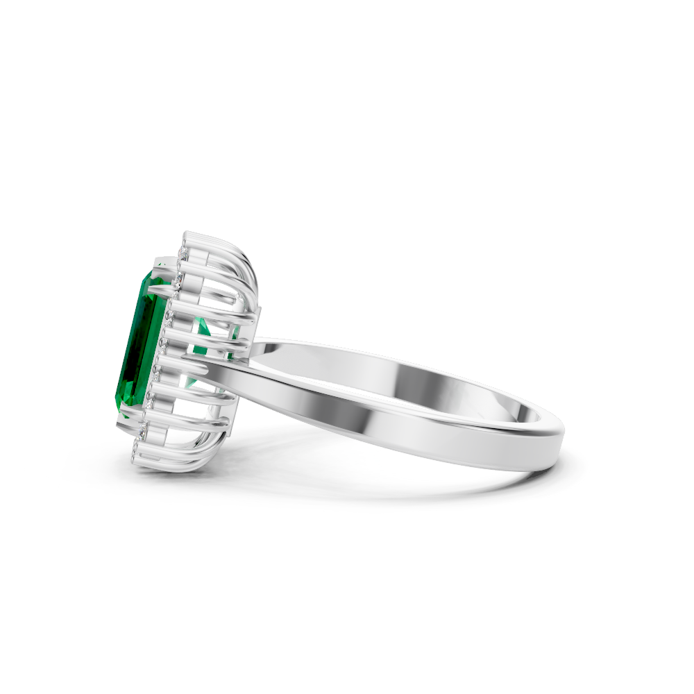 Colombian Emerald Cut Halo Ring