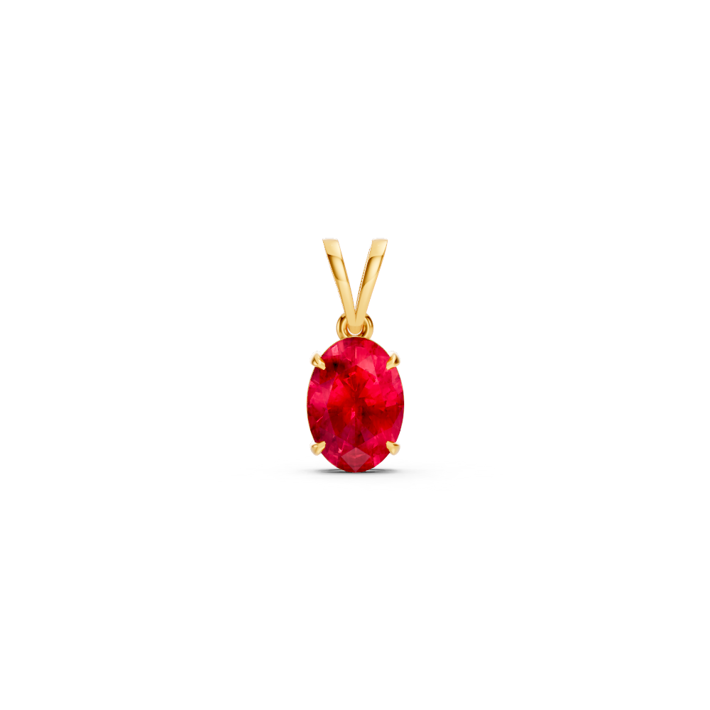 Ruby Oval Solitaire Pendant