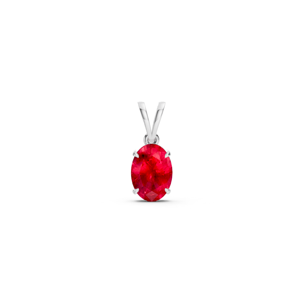 Ruby Oval Solitaire Pendant
