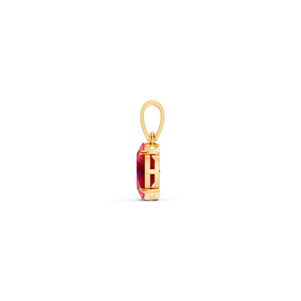 Ruby Oval Solitaire Pendant