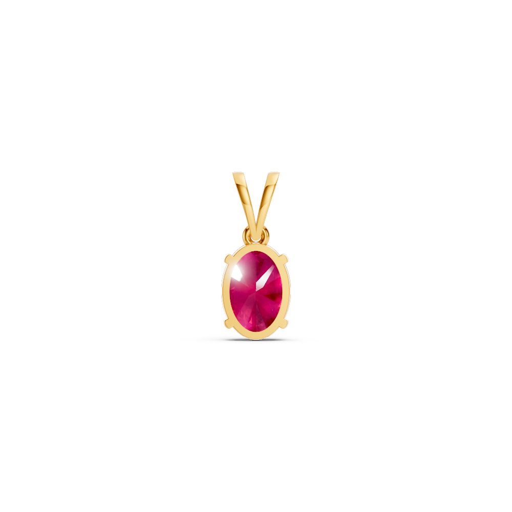 Ruby Oval Solitaire Pendant