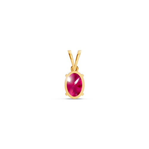 Ruby Oval Solitaire Pendant