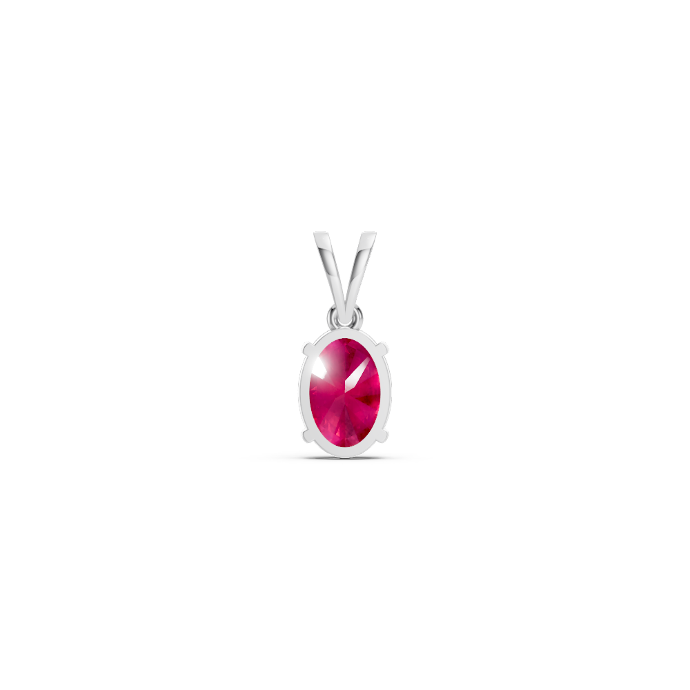Ruby Oval Solitaire Pendant