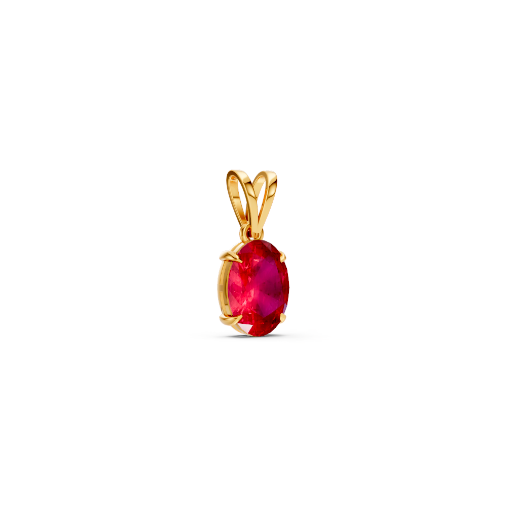 Ruby Oval Solitaire Pendant