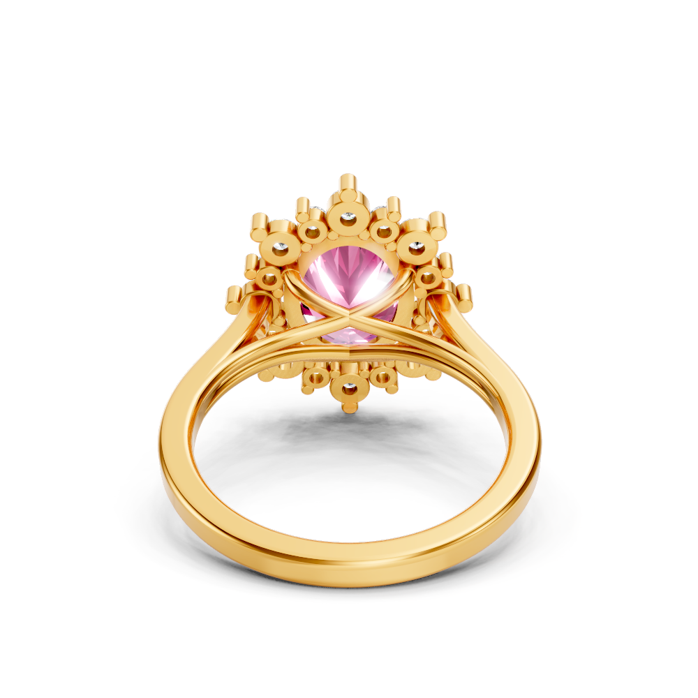 Pink Sapphire Halo Ring