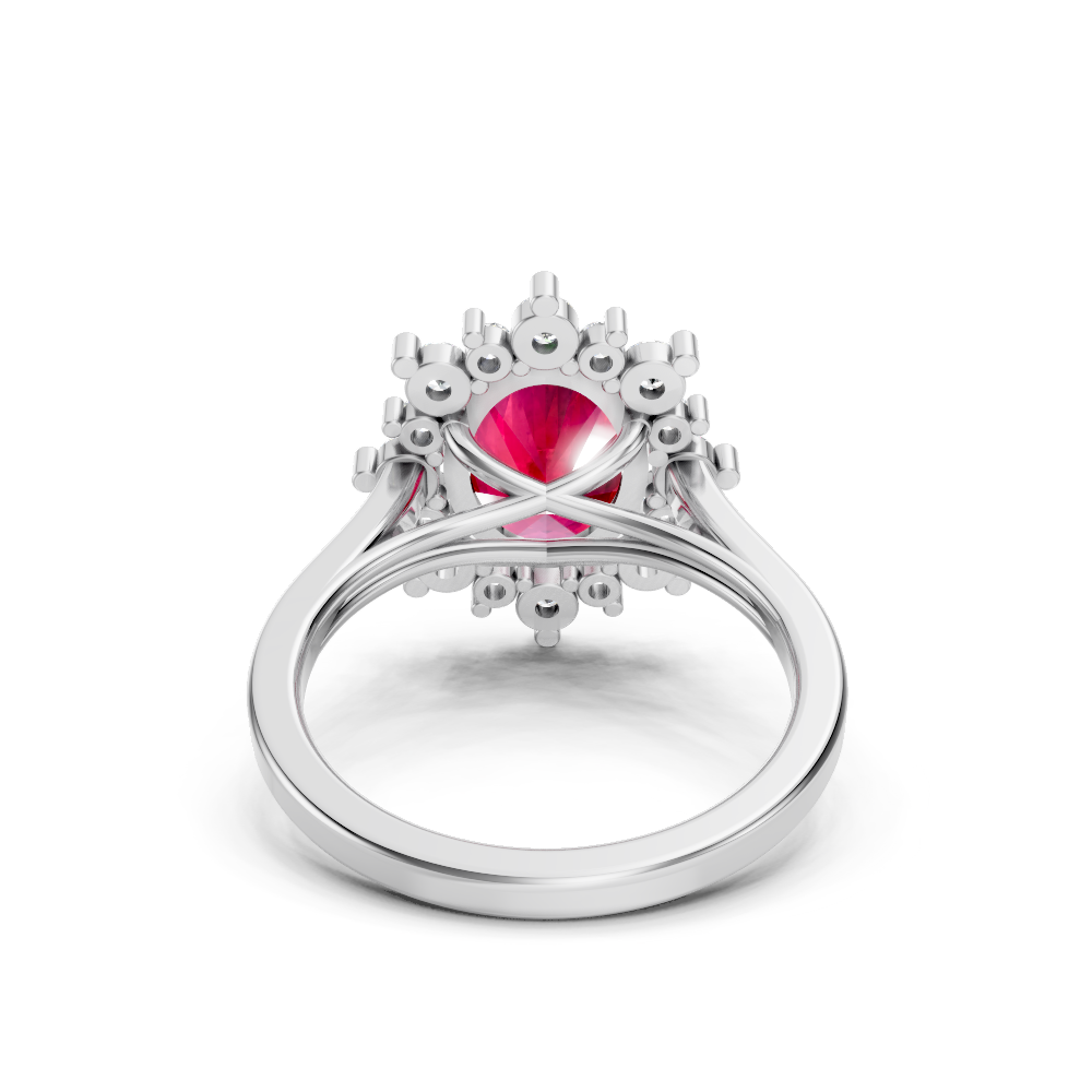 Pink Sapphire Halo Ring