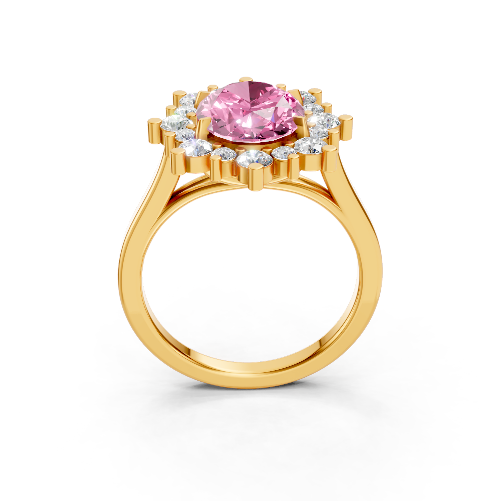 Pink Sapphire Halo Ring