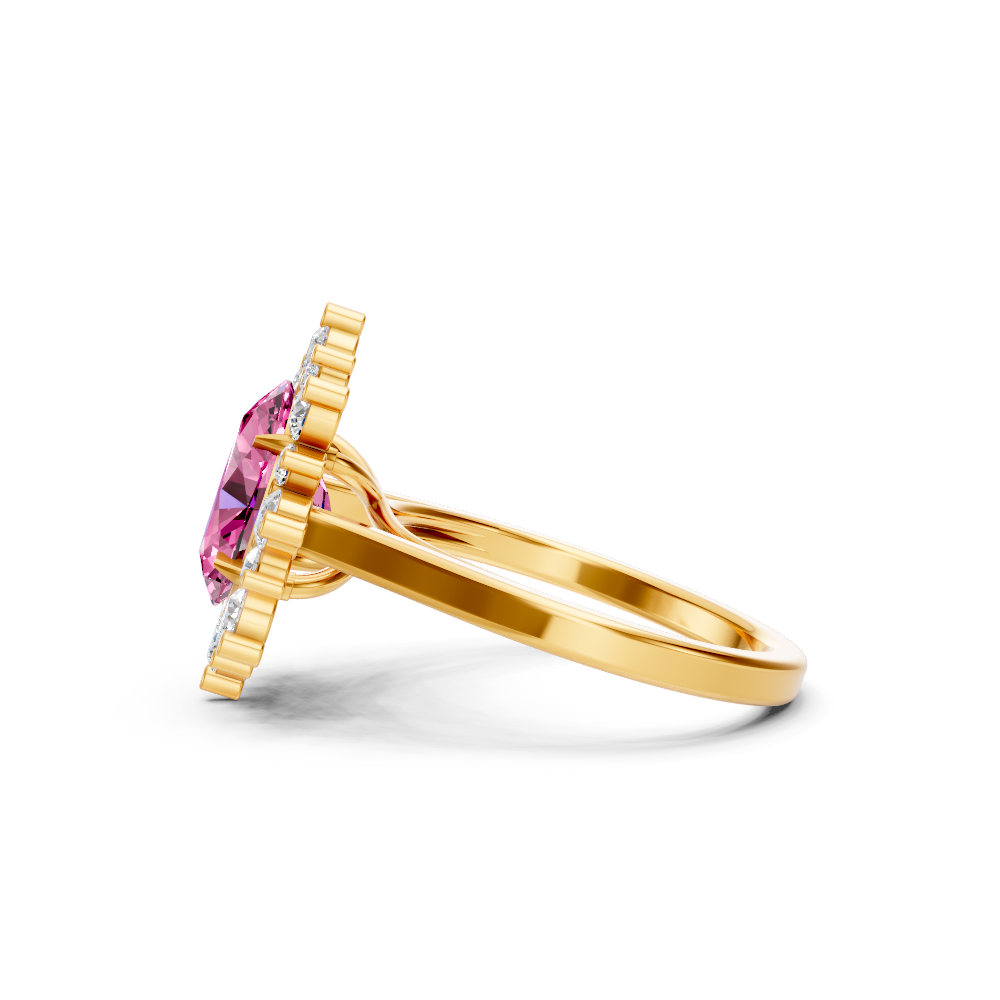 Pink Sapphire Halo Ring